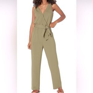 NWOT The Drop Women's @caralynmirand Sleeveless Wrap Jumpsuit XL, Olive Green